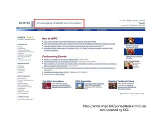 http://www.wipo.int/portal/index.html.en not licensed by CCL 