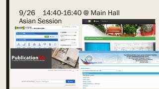 9/26 14:40-16:40 @ Main Hall
Asian Session
 