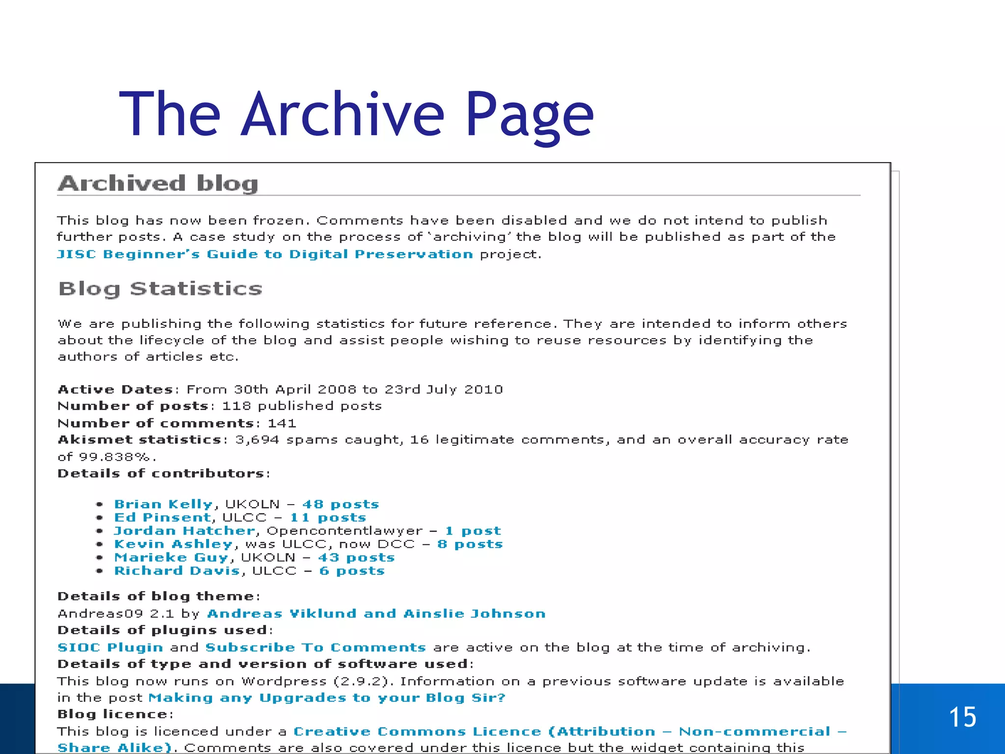 The Archive Page 