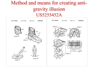 Method and means for creating anti-
gravity illusion
US5255452A
 