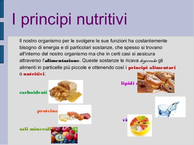 I Principi Nutritivi