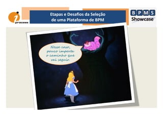 Etapas e Desafios da Seleção
de uma Plataforma de BPM
Nesse caso,
pouco importa
o caminho que
vai seguir.
o caminho que
vai seguir.
 