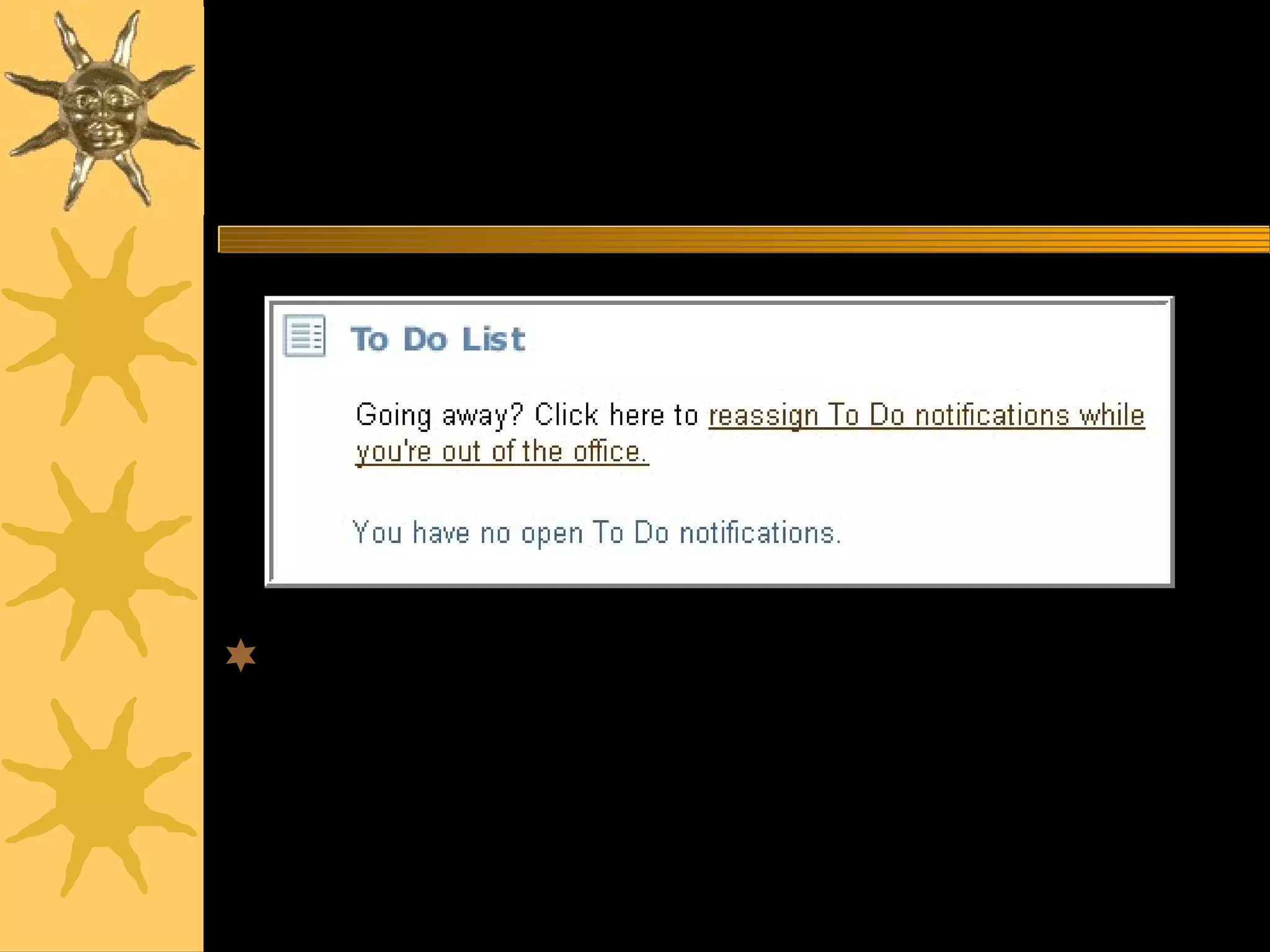 www.csc.cps.k12.il.uspurchasing9
Parts of the Home Page
To Do List
– See requisitions pending your approval
– Reassign this responsibility when you’re gone
 
