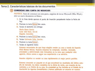 Tema 2. Características básicas de los documentos
 