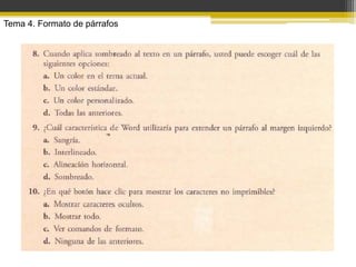 Tema 4. Formato de párrafos
 