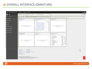 OVERALL INTERFACE (OMNITURE)

Driving Digital Performance

13

 