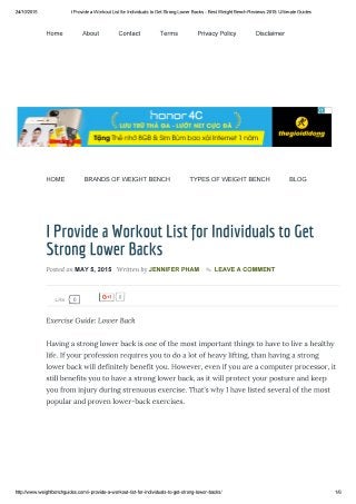 I provide a workout list for individuals to get strong lower backs