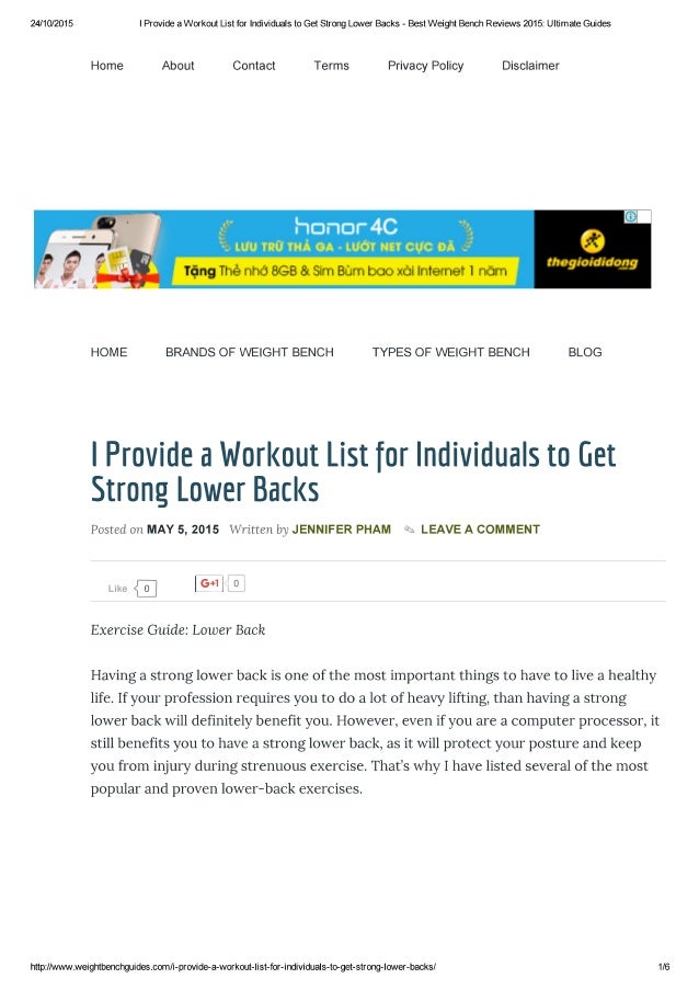 I Provide A Workout List For Individuals To Get Strong Lower Backs