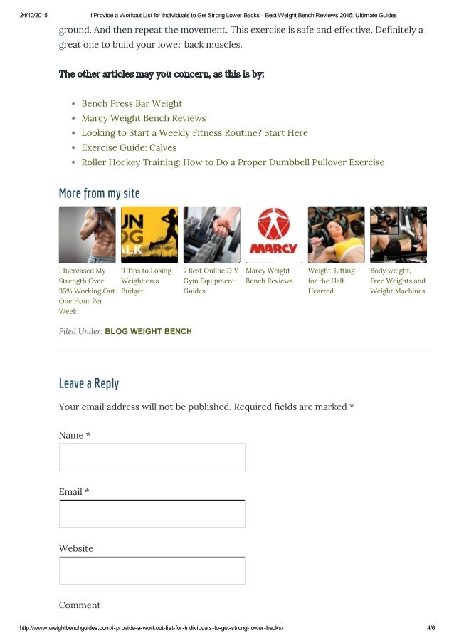 I Provide A Workout List For Individuals To Get Strong Lower Backs