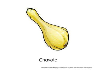 Chayote
Imagen tomada de http://gun.io/blog/how-to-github-fork-branch-and-pull-request/
 