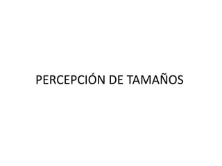 PERCEPCIÓN DE TAMAÑOS
 