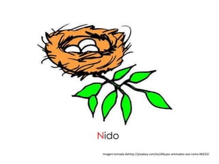 Nido
 Imagen tomada dehttp://pixabay.com/es/dibujos-animados-ave-rama-46635/
 