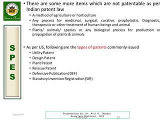 August 2015
S
P
E
S
Presentation by: Dr. Arti R. Thakkar
Associate Professor, SPES
13-03-2009 12
 