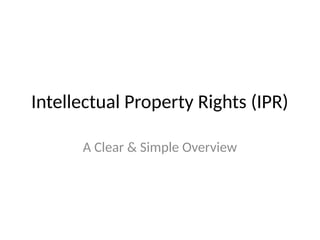 a presentation on intellectual property rights | PPTX