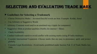 Intellectual PropertyRights-Trademarks and registration | PPTX