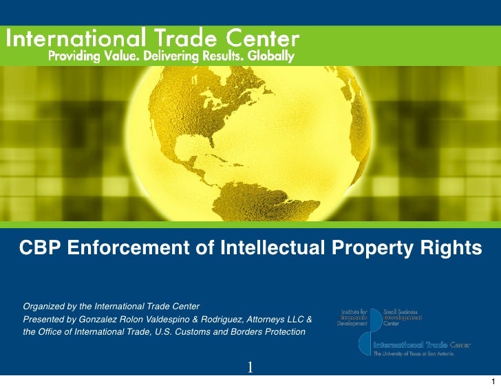 Webinar Customs Enforcement of Intellectual Property Rights, May 27…