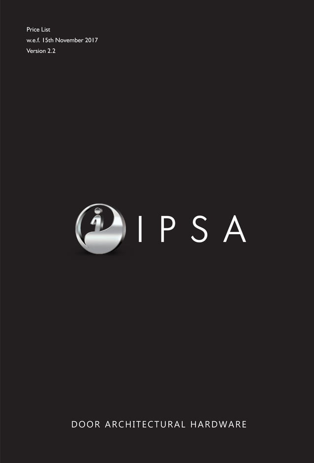 IPSA INDIA Price List 2018 PDF