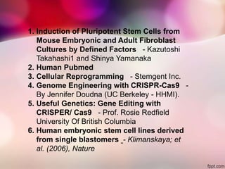 Induced Pluripotent Stem Cells, iPSCs | PPTX