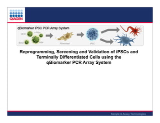 Reprogramming, Screening and Validation of iPSCs and
Terminally Differentiated Cells using the
qBiomarker PCR Array System

Sample & Assay Technologies

 