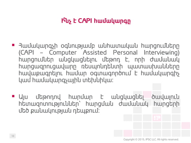 IPSC PRESENTED CAPI SYSTEM IN DIGITEC BUSINESS FORUM 2015 | PDF