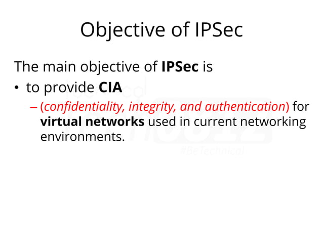 IPSec (Internet Protocol Security) - PART 1 | PPT
