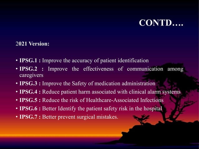International Patient Safety Goals (IPSG) | PPTX