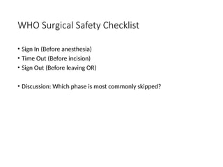 Enhancing Patient Safety with WHO Surgical Safety Checklist: Preventing ...