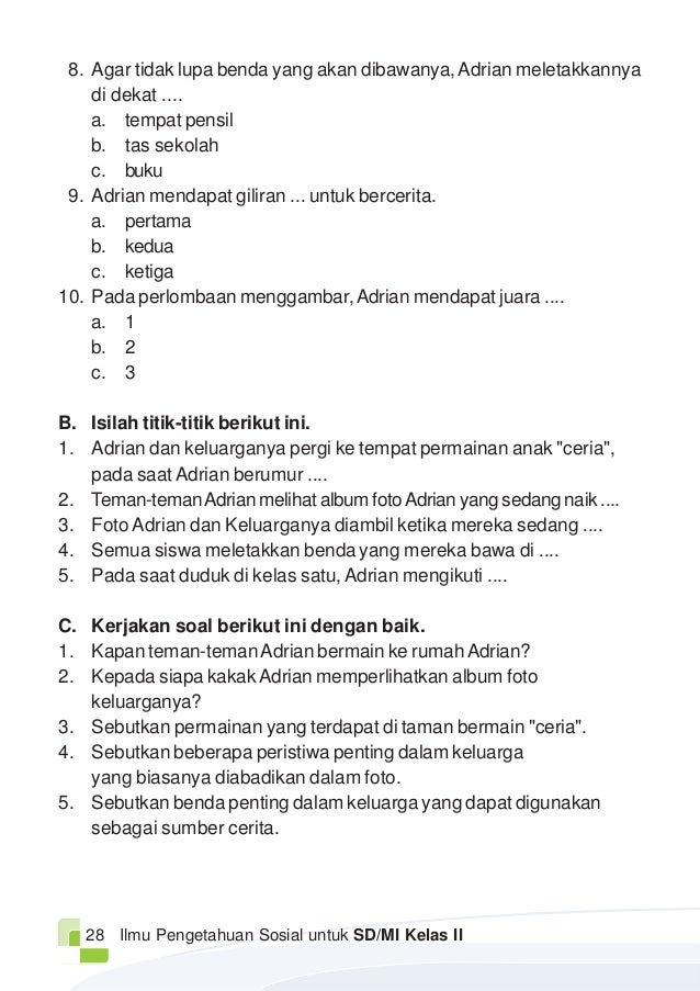 Contoh Soal Ips Kelas 2 Sd Semester 1 Nasi