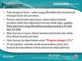 Integer Programming ( Quantitative Method ) | PPTX
