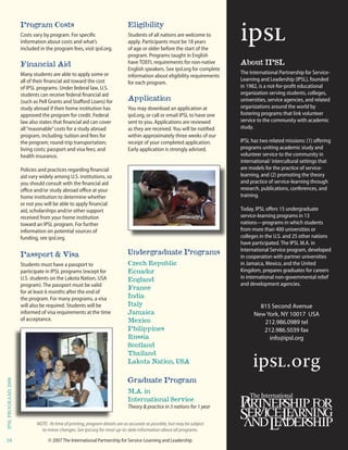 IPSL Brochure - Programs in The Americas 2008