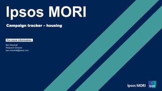 Ipsos MORI 2019 General Election Campign Tracker - Housing