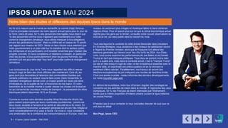 © Ipsos | Ipsos Update – Mai 2024
© Ipsos | Ipsos Update – Mai 2024
Au fur et à mesure que le monde se réchauffe, la volon...