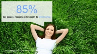8
85%des parents ressentent le besoin de lâcher prise.
Q.A15: Veuillez indiquer dans quelle mesure chacune des phrases suivantes peut vous permettre de vous décrire.
Base: parents (501 répondants)
 