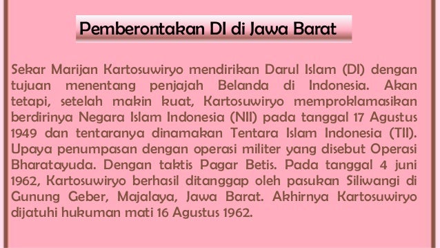 Pemberontakan Di Berbagai Daerah