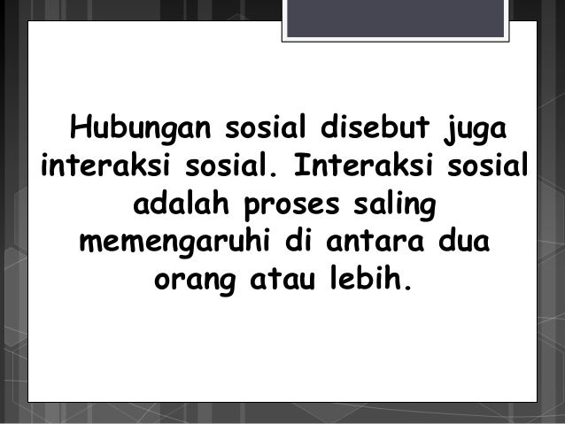Sosiologi (pengertian hubungan sosial)