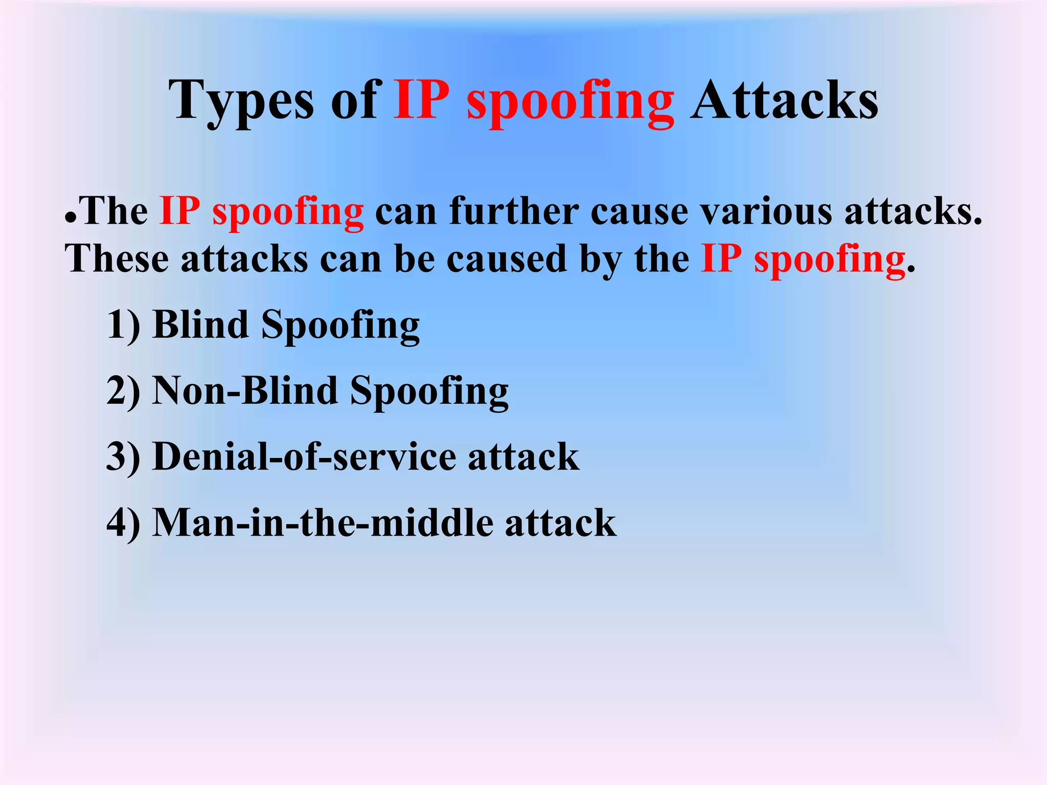 Ip spoofing ppt | PPTX