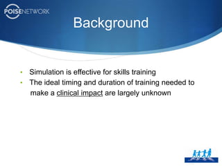 BackgroundSimulation is effective for skills training