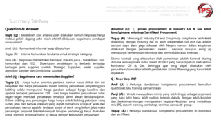 “MEMPERSIAPKAN KOMPETENSI PROFESIONAL PROCUREMENT &
PURCHASING SEIRING DENGAN SEMAKIN STRATEGISNYA PROFESI
TERSEBUT DI INDUSTRI “

Summary Takshow
Question & Answer
Najib (Q) : Breakdown cost analisis udah dilakukan namun negosiasi harga
melalui politik dagang cabe masih efektif dilakukan, bagaimana pendapat
narasumber?
Andi (A) : Komunikasi informal tetap dibutuhkan.
Togap (A) : Intense Komunikasi terutama untuk strategic category.
Panji (A) : Negosiasi memerlukan berbagai macam jurus : breakdown cost,
komunikasi dan TCO.
Diperlukan pendekatan yg berbeda terhadap
berbagai jenis supplier, contoh Strategic Suppplier, prefer supplier,
approved supplier dan Conditional Supplier.
Arief (Q) : bagaimana cara menentukan Supplier?
Togap (A) : harga bukan prioritas pertama, namun harus dilihat dari sisi
kelayakan dari harga penawaran. Dalam bidding perusahaan penyelenggara
bidding selalu mempunyai harga patokan sebagai harga baseline dan
apabila terdapat penawaran 75% dari harga baseline perusahaan tidak
segan-segan menolak penawaran tersebut demi alasan ketidakwajaran.
Dalam bidding pun, persaingan harga hanya untuk bidding pekerjaan yang
sudah jelas dan banyak rekanan yang dapat memenuhi scope of work dari
perusahaan, namun apabila terdapat scope of work yang belom jelas maka
persaingan proposal teknikal menjadi tahapan pertama yg harus dilakukan
untuk memilih proposal mana yg sesuai dengan kebutuhan perusahaan.

Amathul (Q) : proses procurement di industry Oil & Gas lebih
lama?gimana solusinya?Sertifikasi Procurment?
Togap (A) : Memang di industry Oil and Gas prinsip compliance lebih ketat
dibanding dengan industry hal ini lebih dikarenakan Oil and Gas adalah
sumber daya alam yagn dikuasai oleh Negara namun dalam eksplorasi
dilakukan dengan perusahaan2 swasta
nasional maupun asing yg
mempunyai kemampuan teknologi dan permodalan atau investasi .
Skema kontrak yang ditawarkan oleh pemerintah adalah Kontrak sharing
dimana semua proses diatur dalam PTK007 yang harus dipatuhi oleh semua
kontraktor Oil & Gas. Sehingga apa yang dapat dilakukan oleh
perusahaan/kontraktor adalah pendekatan Earlier Planning yang harus lebih
digalakan.
Q : Next Step IPS?
Andi (A) : Perlunya standarisasi kompetensi procurement kemudian
questioner, lalu training dan sertifikasi
Panji (A) : Untuk mewujudkan mimpi yang lebih tinggi, sebagai organisasi
yang baru lahir harus lebih realitas terlebih dahulu dengan lebih kosisten
dan berkesinambungan mengadakan kegiatan-kegiatan yang merealisasi
misi IPS, seperti training, workshop, seminar dan study group.
Togap (A) : Perlunya standarisasi kompetensi procurement di Indonesia
dan sertifikasi.

 