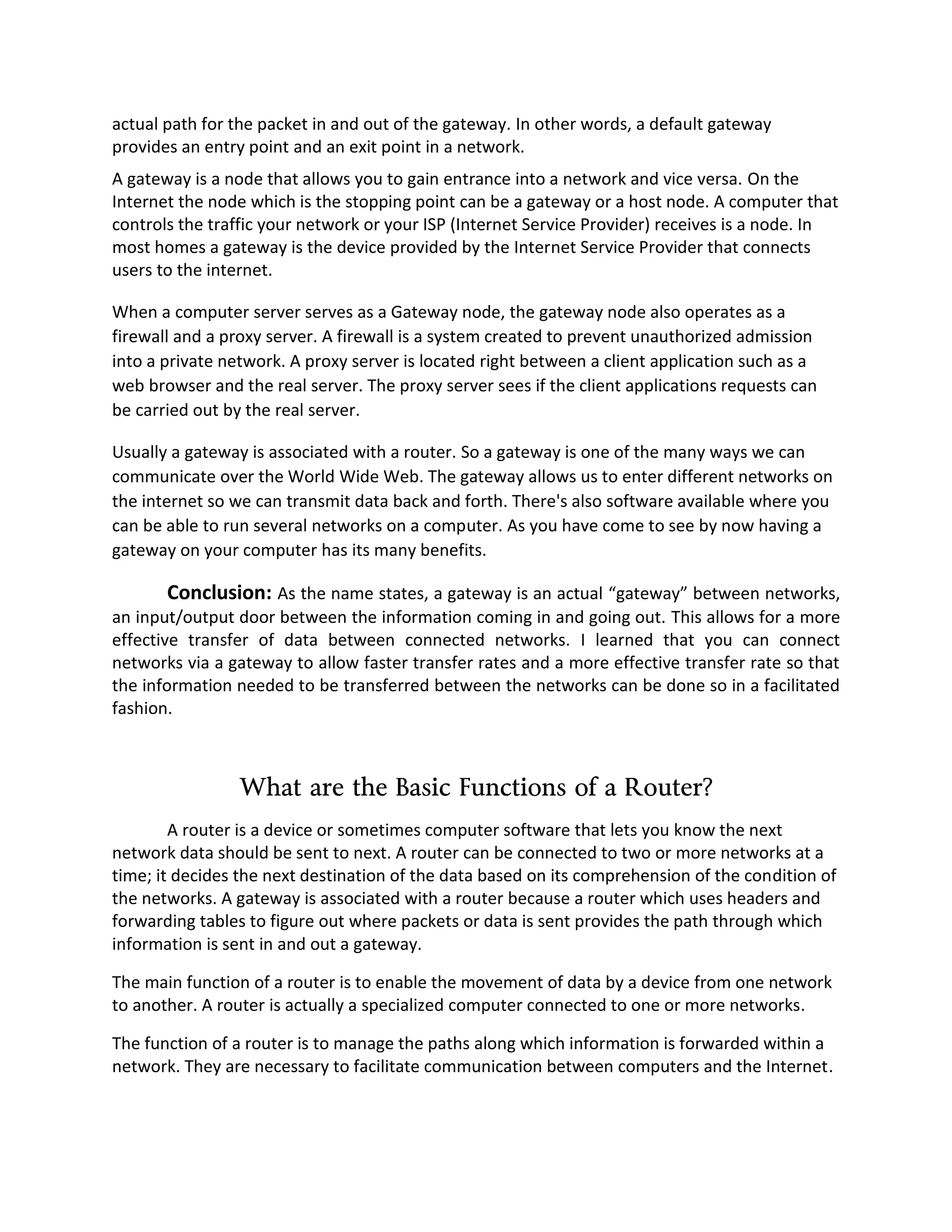 Ip, subnet, gateway and routers | PDF