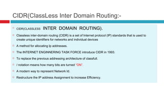 IP NETWORKING AND IP SUBNET MASKING | PPT