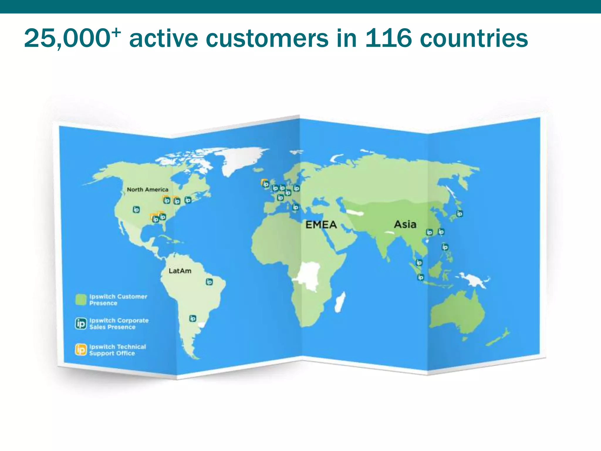 25,000+ active customers in 116 countries
 