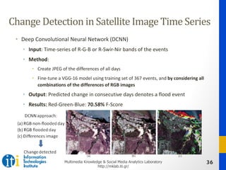 36Multimedia Knowledge & Social Media Analytics Laboratory
http://mklab.iti.gr/
Change	Detection	in	Satellite	Image	Time	S...