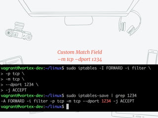 Custom Match Field
–m tcp –dport 1234
 