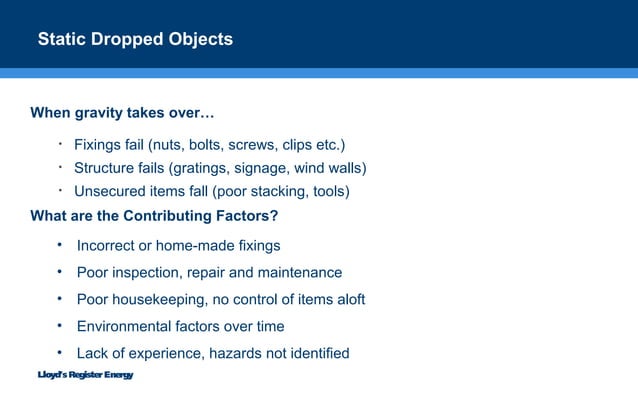 Dropped Objects (DROPS) Prevention | PPT