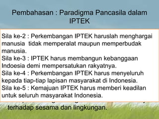 Pancasila Sebagai Paradigma Pengembangan IPTEK | PPTX