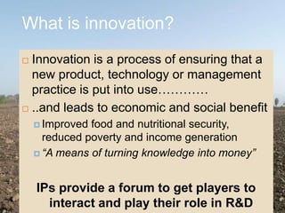 Innovation systems and innovation platforms