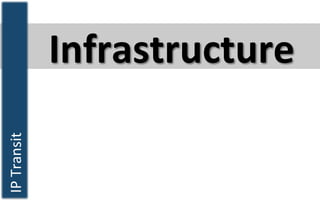 Infrastructure	
  
IP	
  Transit	
  	
  
 