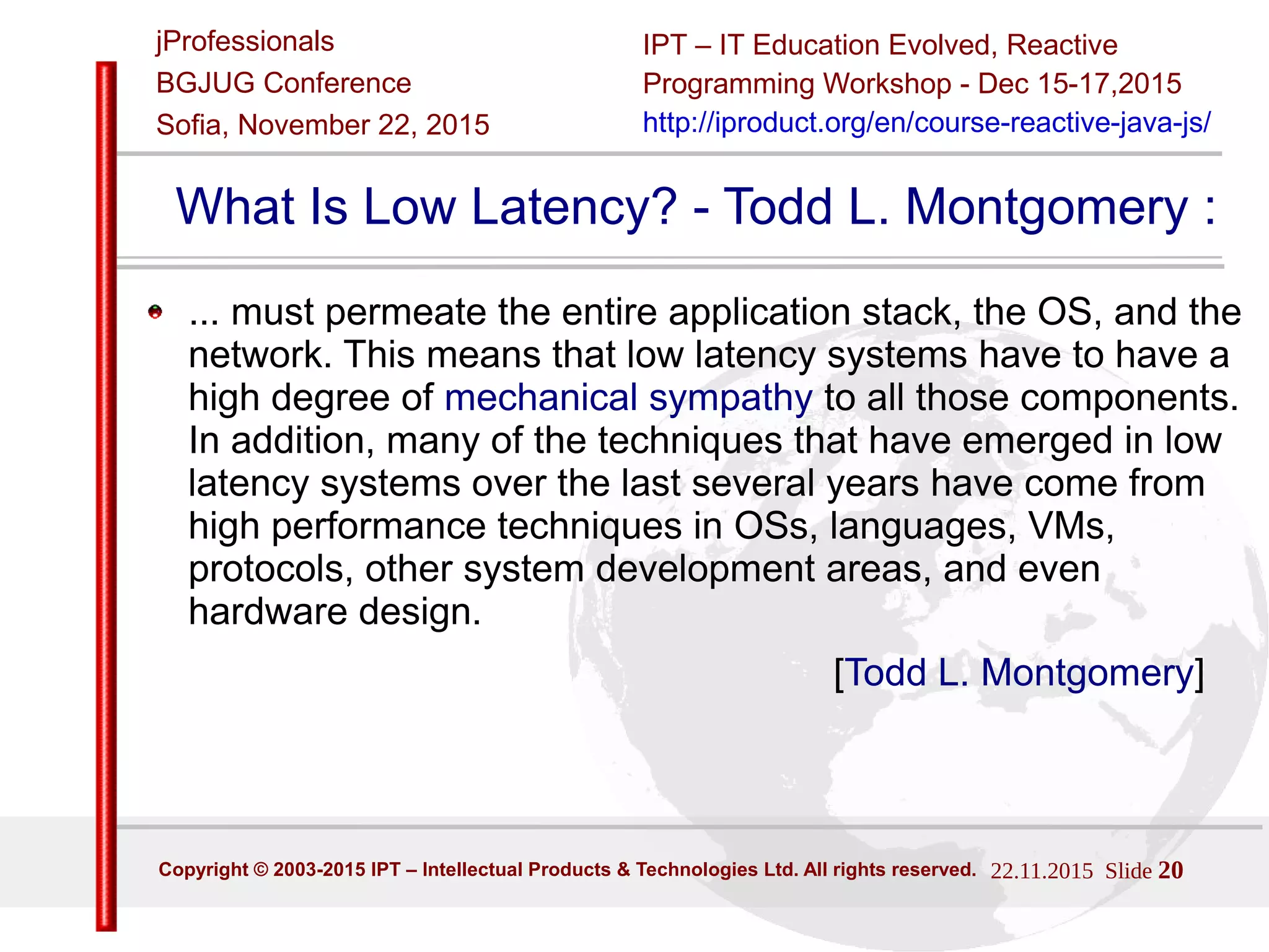IPT High Performance Reactive Programming with JAVA 8 and JavaScript | PPT