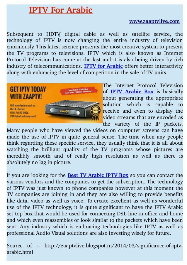 iptv arabic slideshare upcoming