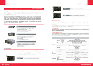 54         IP Contribution Head-End                                                                                                                                                                                          IP Contribution Head-End                      55



                                                                                             Analog Contribution                                                             AM.200               MPEG-2 SD encoder blade with Y/C, S-Video input


     The analog contribution modules can receive any analog signal in composite or S-Video format and transform
     it into MPEG2-TS multicast IP streams to inject it into the IP network providing a convenient way to integrate
     legacy video generating systems in the IPTV system. Once transformed by this modules, the streams can be
     treated exactly the same as the live TV streams coming from the digital contribution head-end, the playout
     server or the Digital Signage server.
                                                                                                                                                                             AM.300               MPEG-2 SD encoder blade with SDI Video input
     The analog contribution series consists of 3 different sized models, enabling custom-sized streaming systems:
     Ranging from the ultra-compact 1 slot chassis (max. one blade) up to the rackable 21 slot chassis (max. 21
     blades) for high-density and multichannel streaming applications, the later one with dual redundant power
     supplies. All the chassis series supports easy replacement and hot-swapping/hot-plugging of inserted blades.
                                                                                                                      PROFESSIONAL QUALITY
     The chassis models are professional and industrial grade enclosures. The chassis ensure ideal operating
     conditions for video blades and enable 24/7 operation.                                                           The encoders incorporate low-latency compression technology and professional signal processing, creating full
                                                                                                                      resolution and smooth motion DVD-quality video streams.
      Chassis
                                                                                                                      Simple setup
                                                                                                                      Connect LAN Ethernet and a video/audio input signal and the AM encoder will turn into a true video networking
                                           AC.11                                                                      “port”, transmitting your video in digital form over IP networks.

                                           •  Single channel blade chassis, 5V DC, 10W, 100-240V AC.                  Easy configuration
                                           •  External power supply included.                                         To access the intuitive graphical user interface use your standard web browser from any PC on the network, no
                                           •  Dimensions (H/W/D): 45mm x 145mm x 240mm.                               special or additional tools required.
                                           •  Weight: 650 grams.
                                           •  No forced cooling required (fanless)
                                                                                                                      Extremely robust and durable
                                                                                                                      The AM encoders runs on an embedded real-time platform. This blade is designed without any moving parts, as
                                           AC.12                                                                      hard drives/fans, to ensure system uptime, reliability and noiseless operation. The AM can be used in extreme
                                                                                                                      operating conditions and at temperatures up to 65°C.
                                           •  Dual channel blade chassis, 5V DC, 10W, 100-240V AC.
                                           •  External power supply included.
                                           •  Dimensions (H/W/D): 75mm x 145mm x 240mm.                                AM encoders
                                           •  Weight: 950 grams.                                                                             Standards                                                                   PAL, NTSC
                                           •  No forced cooling required (fanless)
                                                                                                                                                              Composite Input                                       1 VPP, 75 Ohm (BNC)
                                                                                                                                             Video Inputs       S-Video Input                1 VPP (Y), 0,3 VPP (C - Pal), 0,286 VPP (C - NTSC), 75 Ohm (miniDIN)
                                                                                                                                                                  SDI Input             0,8 VPP, 75 Ohm (BNC), embedded audio supported for orders of min. 50 units
                                           AC.121
                                                                                                                                             Video                 Full D1                                720h x 480/576v, 2/3-D1: 704h x 576/480v
                                                                                                                                             Resolutions           Half D1                               384h x 480/576v, CIF/SIF: 384h x 240/288v
                                           •  High-density, multichannel chassis, holds max. 21 blades.                                      Audio Inputs                                       Unbalanced Analog Stereo, Line level, 3.5mm jack (mini jack)
                                                                                                                       Encoding
                                           •  Internal dual, redundant power supply: Max. 150W with 21                 Specifications        Audio Outputs (TALKBACK)                               Analog Dual Mono, Line level 3.5mm jack (mini jack)
                                              blades, 90-240V AC.
                                           •  Dimensions (H/W/D): 176(4RU) x 480 x 400 mm.                                                   MPEG-2 Video Encoding                          MPEG-2 (ISO/IEC 13818-2), Main Profile at Main Level (MP@ML), 4:2:0
                                           •  Weight: 9,5 Kg empty.                                                                                                                                              ISO/IEC 13818-1 Transport
                                                                                                                                             Stream Types                                                            ISO/IEC 13818-2,3
                                                                                                                                                                                                                       Elementary A/V
      Encoding Blades
                                                                                                                                             Video Encoding Bitrates                           800Kb/s – 15Mb/s (CIF/SIF min. 800Kbit/s, Full D1 min. 2Mbit/s)
                                                                                                                                             MPEG-2 Audio Encoding                                    MPEG-1 Audio Layer 2 (ISO/IEC 11172-3 Layer 2)
                                          All video blade models process input streams in full DVD-quality for                               Network                                              10/100TX Ethernet, RJ45, half/full duplex, Auto-sensing
                                          professional MPEG-2 SD streaming to any kind of device. AM encoder                                 Streaming Traffic                                             Unicast and Multicast traffic supported
                                                                                                                       I/O                                                        HTTP (Web Browser), TCP/IP Control Protocol, UDP/IP Streaming, IGMPv2, Supports SAPv1,
                                          blades are built for robust 24/7 LIVE encoding operations and can be                               IP Protocols
                                                                                                                       Specifications                                                                                  SNMP, DHCP
                                          used in tough environmental conditions. They are designed without any                              RS-232/485 port                            Remote control for non IP devices via TCP/IP RS-232/485 command tunnelling
                                          moving parts, making them diskless, fanless and noiseless.                                         GPI                                                 1 INPUT, for device control: streaming on/off configuration
                                                                                                                                             Agency Approvals                                                             CE, RoHS
                                                                                                                                             Humidity                                                            Up to 80%, non-condensing
                                                                                                                                             Temperature                           0 to +65°C environment temperature; fanless when operated in FR-110 or FR-210 chassis
                                            AM.100               MPEG-2 SD encoder blade with COMPOSITE input          Environmental         Weight                                                                  Approx. 150 grams
                                                                                                                                             Blade dimensions (H/W/D)                                             20mm x 130mm x 190mm
                                                                                                                                             Power                                                                      5W per blade
                                                                                                                                             Limited Warranty                                 1 year standard limited warranty. Warranty extensions available.
                                                                                                                      Hardware Specifications may change without prior notice.




                                                                                                                                                                                                                                                www.blusensnetworks.com
 